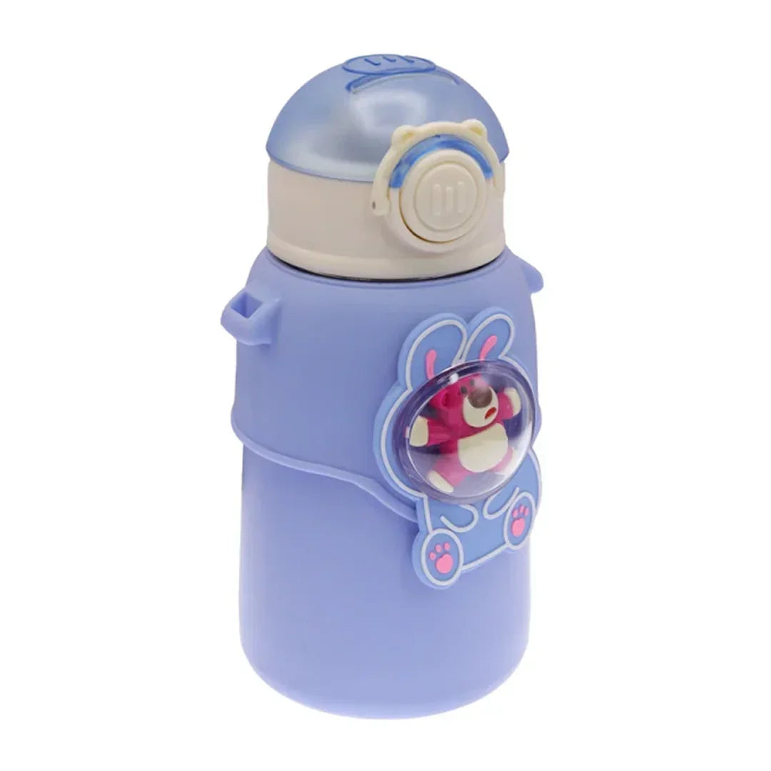 Happy Baby Bear Stainless Steel Water Bottle For Kids 600 ML (Blue) - Jaiman Toys