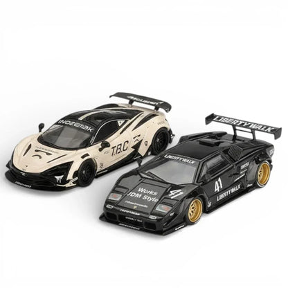 Mini GT 1:64- McLaren 720S LB-Works “The Boring Concept” + Lamborghini Countach LB-WORKS Black | Die-Cast Collectible Set