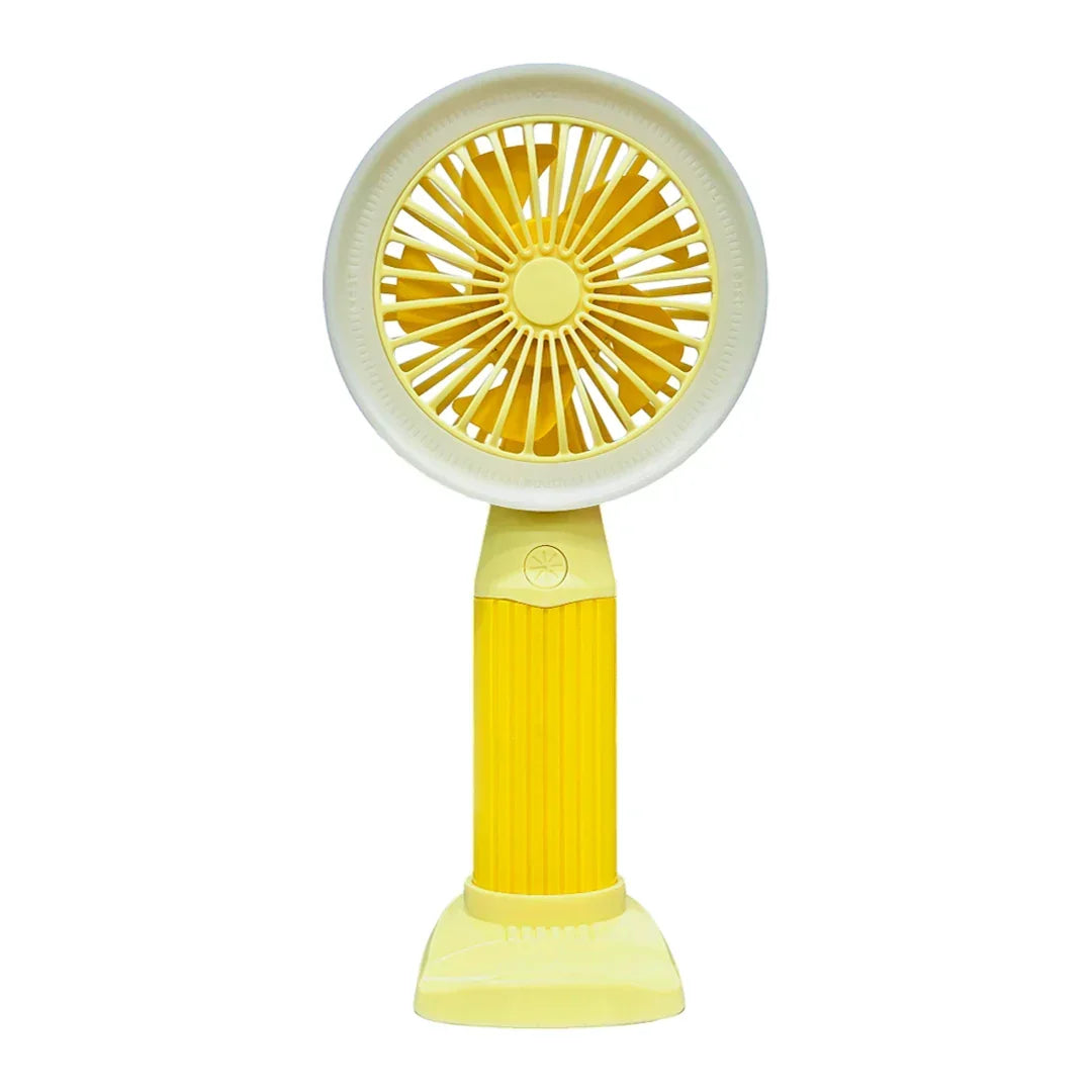 Fashion Lighting Fan Desktop Fan Mini Handheld Small Fan for Home, School USB Rechargeable & Portable Fan (Yellow) - Jaiman Toys