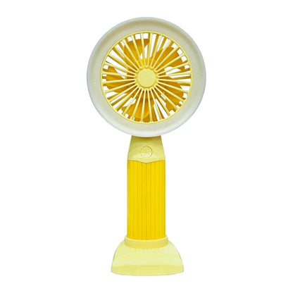 Fashion Lighting Fan Desktop Fan Mini Handheld Small Fan for Home, School USB Rechargeable & Portable Fan (Yellow) - Jaiman Toys