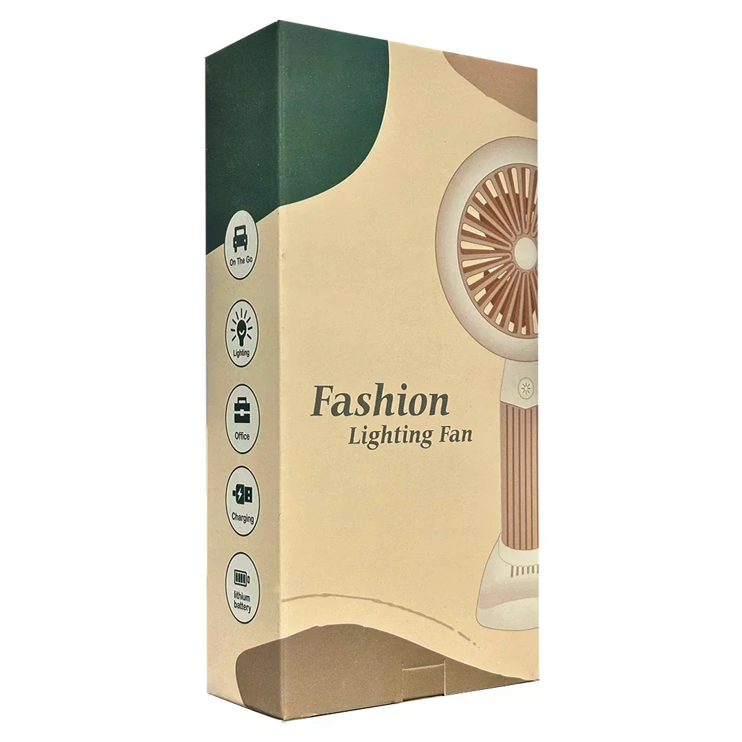 Fashion Lighting Fan Desktop Fan Mini Handheld Small Fan for Home, School USB Rechargeable & Portable Fan (Yellow) - Jaiman Toys