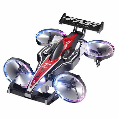 2-in-1 RC Flying Car Drone Toy – 2.4GHz Mini Flying Stunt Car with LED Lights, Indoor Quadcopter for Kids