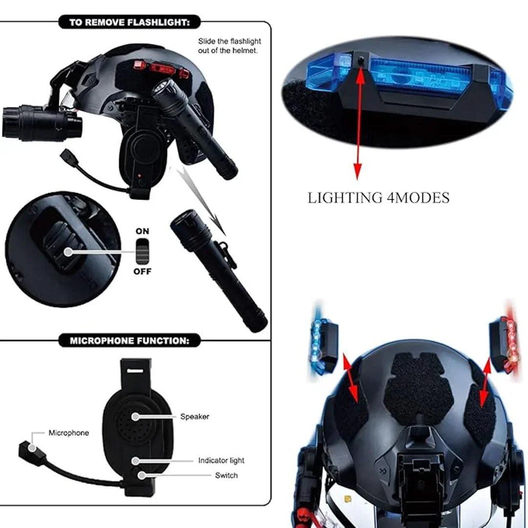 TRUE SWAT Super Commander Kids Tactical Helmet with Light-Up Binoculars & Headset