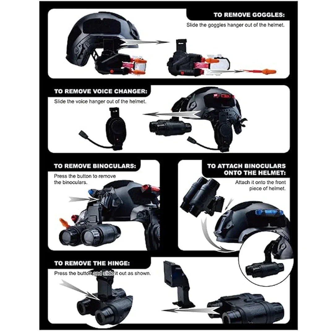 TRUE SWAT Super Commander Kids Tactical Helmet with Light-Up Binoculars & Headset