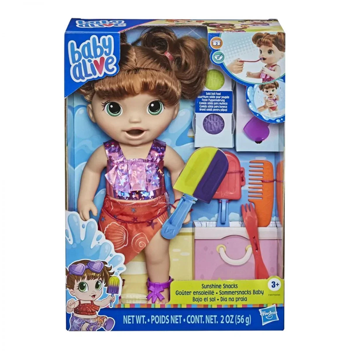 HASBRO BABY ALIVE SUNSHINE SNACKS BROWNN HAIR F1681 DOLL Age 3+ - Jaiman Toys