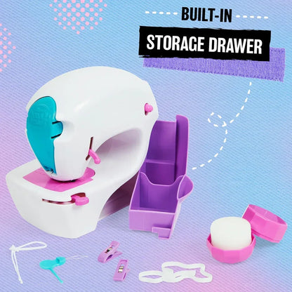 Cool Maker, Stitch ‘N Style Fashion Studio, Pre-Threaded Sewing Machine Toy with Fabric and Water Transfer Prints, Arts & Crafts Kids Toys - Jaiman Toys