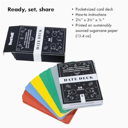 Date Deck: Ignite Meaningful Conversations & Connection (50 Prompts) Age 18+ - Jaiman Toys