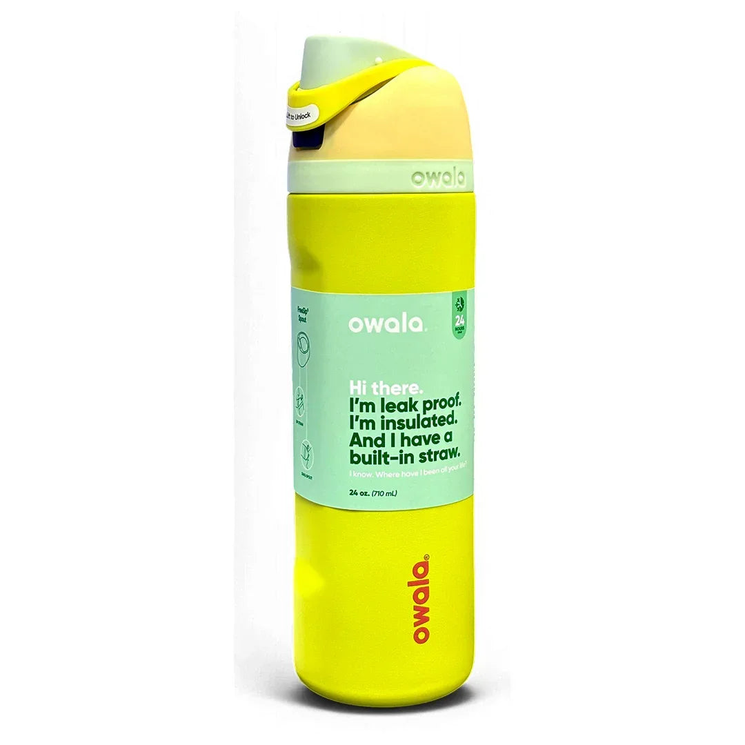 Owala FreeSip Insulated Stainless Steel Water Bottle with Straw for Sports, Travel, and School 24 OZ | 710 ML (Light Green) - Jaiman Toys