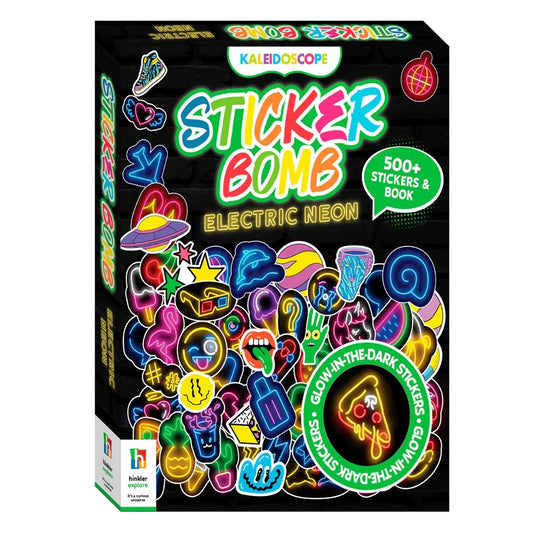 Sticker Bomb: Electric Neon | 500+ Glow-in-the-Dark Stickers & Activity Book for Kids
