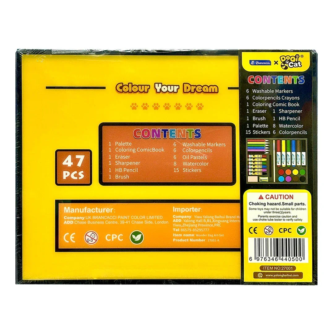 Wonder Bag Colour Your Dream Painting Set 47 pcs (Yellow) - Jaiman Toys