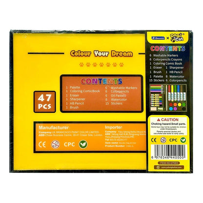 Wonder Bag Colour Your Dream Painting Set 47 pcs (Yellow) - Jaiman Toys