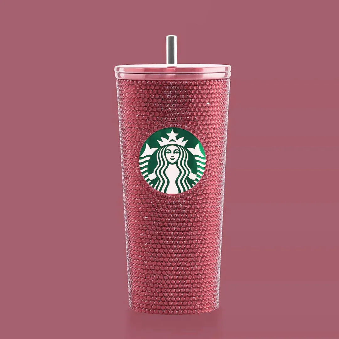 Starbucks Rhinestone Emerald Stainless Tumbler 24 OZ | 510 ML (Pink) - Jaiman Toys