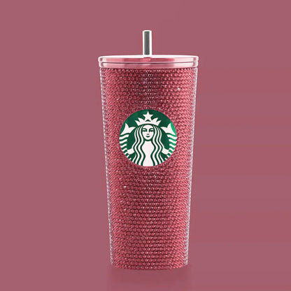 Starbucks Rhinestone Emerald Stainless Tumbler 24 OZ | 510 ML (Pink) - Jaiman Toys