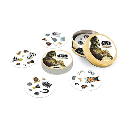 DOBBLE STAR WARS- The Mandalorian Spot It Games - Card Game! 55 Cards, 5 Mini Games, 2-8 Players Quick 15-Min Play Time Age 6+ - Jaiman Toys
