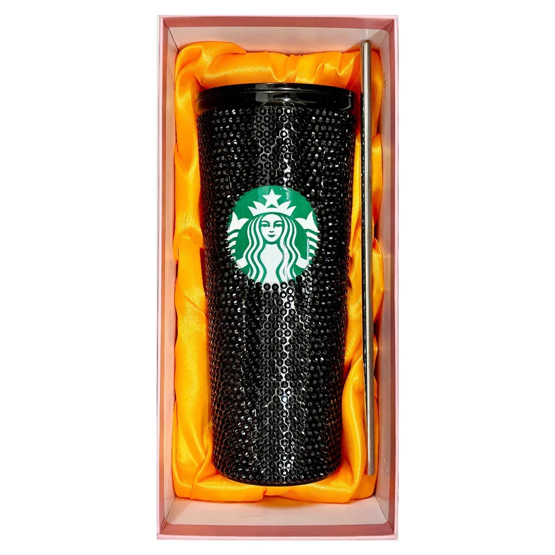 Starbucks Rhinestone Emerald Stainless Tumbler (Black) - Jaiman Toys