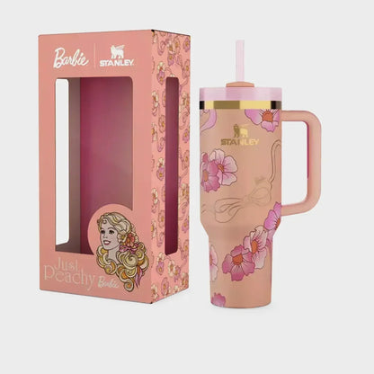Stanley x Barbie™ ’80s Peaches ’N Cream Quencher – 40 Oz Retro-Chic Hydration with a Sweet Twist - Jaiman Toys