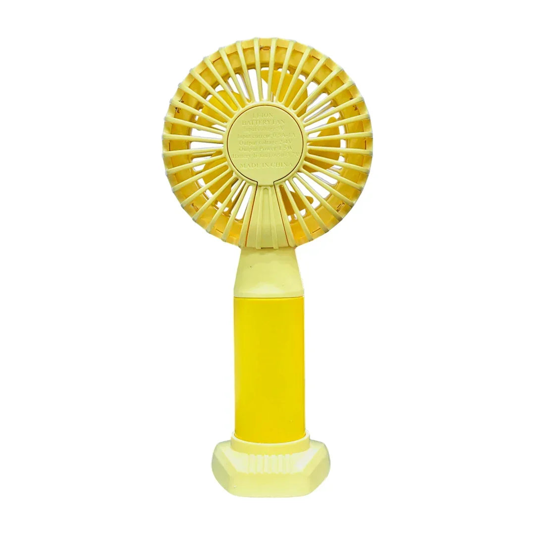 Fashion Lighting Fan Desktop Fan Mini Handheld Small Fan for Home, School USB Rechargeable & Portable Fan (Yellow) - Jaiman Toys