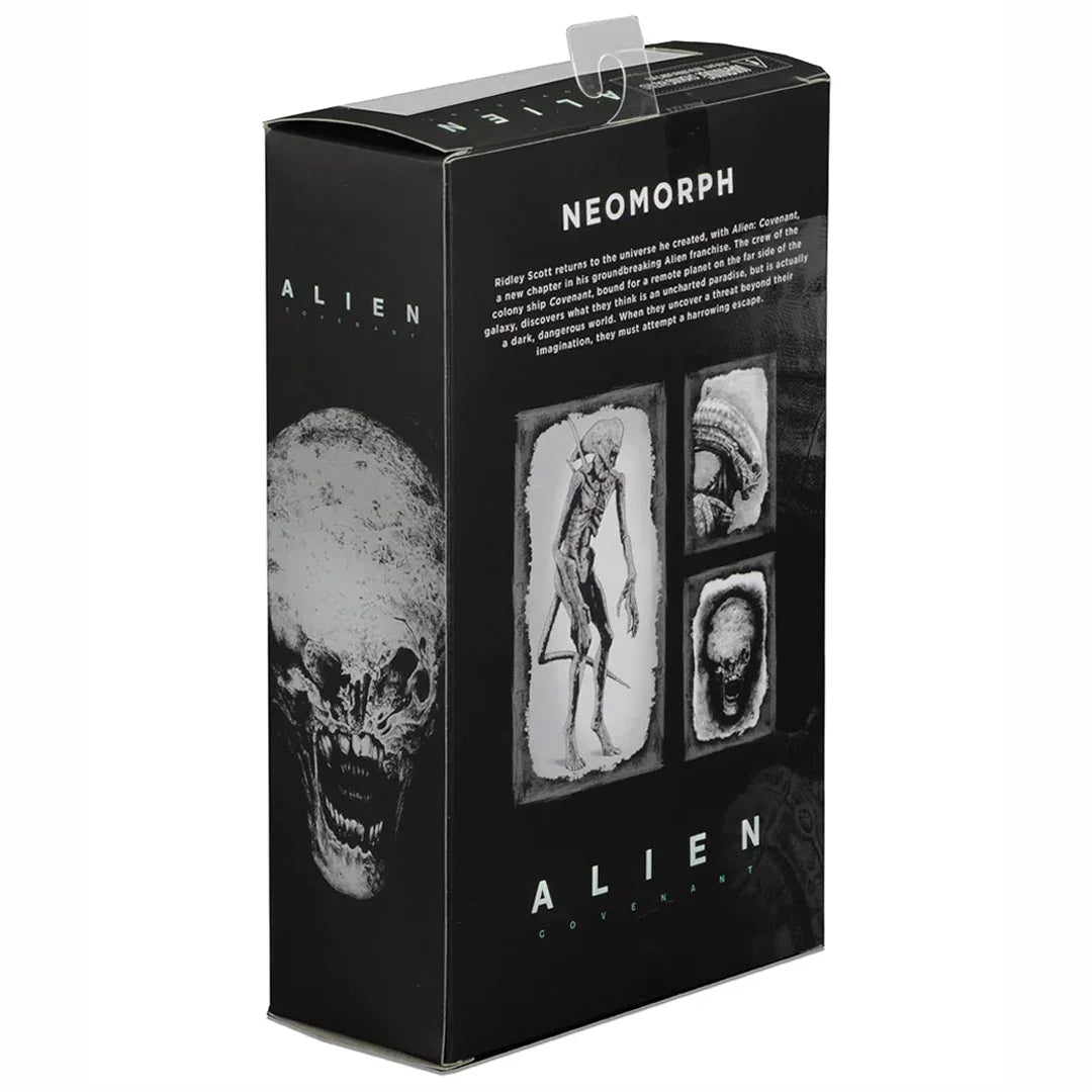Alien Covenant Neomorph action figure box with creature illustrations and skull artwork