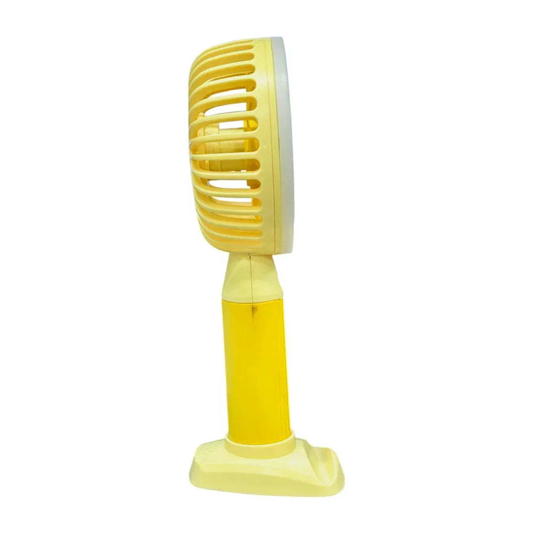 Fashion Lighting Fan Desktop Fan Mini Handheld Small Fan for Home, School USB Rechargeable & Portable Fan (Yellow) - Jaiman Toys