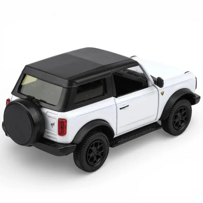 RMZ City 1:36 Ford Bronco Badlands 2dr Diecast Car Model – White | Openable Doors, Sound & Light