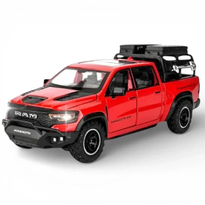 JOY JUNCTION 1:32 RAM Mammoth Pickup Truck Diecast Model – Alloy Metal Pullback Car with Openable Doors | Collector’s Edition