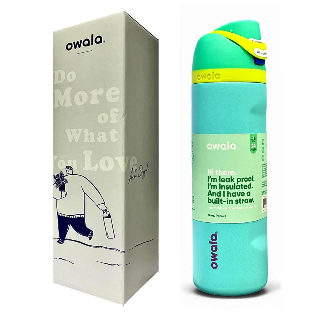Owala FreeSip Insulated Stainless Steel Water Bottle with Straw for Sports, Travel, and School 24 OZ | 710 ML (Green) - Jaiman Toys