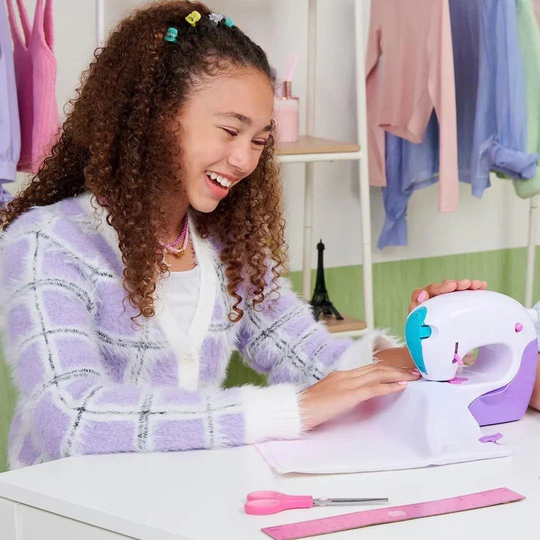 Cool Maker, Stitch ‘N Style Fashion Studio, Pre-Threaded Sewing Machine Toy with Fabric and Water Transfer Prints, Arts & Crafts Kids Toys - Jaiman Toys
