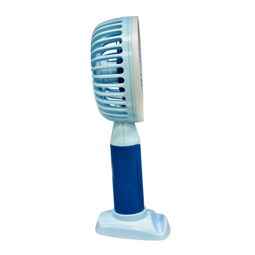 Fashion Lighting Fan Desktop Fan Mini Handheld Small Fan for Home, School USB Rechargeable & Portable Fan (Blue) - Jaiman Toys
