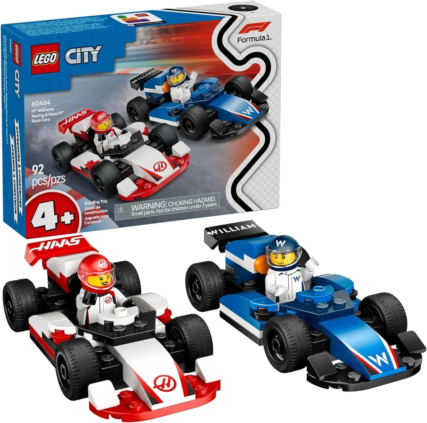 LEGO 60464 City F1 Williams Racing & Haas F1 Race Car Building Set - Jaiman Toys