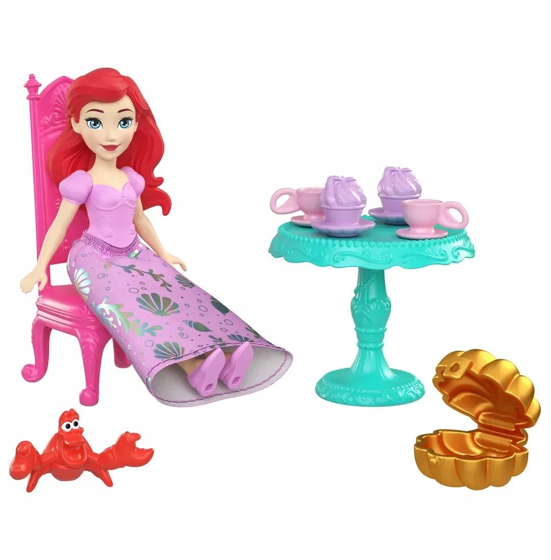 Disney Princess Ariel Tea Time Doll Playset – The Little Mermaid Figure with Table, Chair & Accessories (3+ Years)