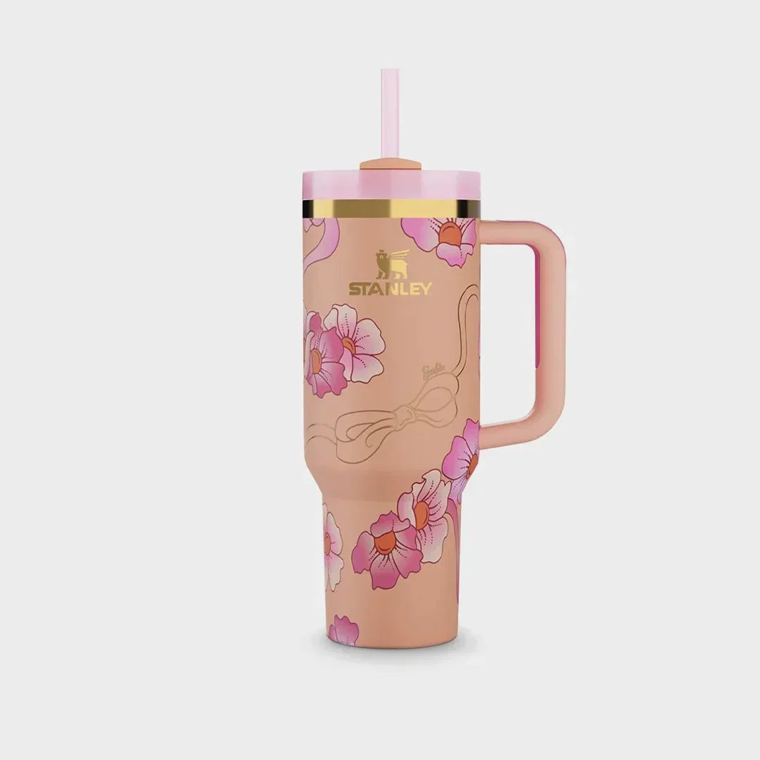 Stanley x Barbie™ ’80s Peaches ’N Cream Quencher – 40 Oz Retro-Chic Hydration with a Sweet Twist - Jaiman Toys