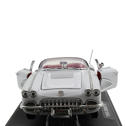 1958 Chevrolet Corvette White 1:18 Diecast Car Model - Jaiman Toys