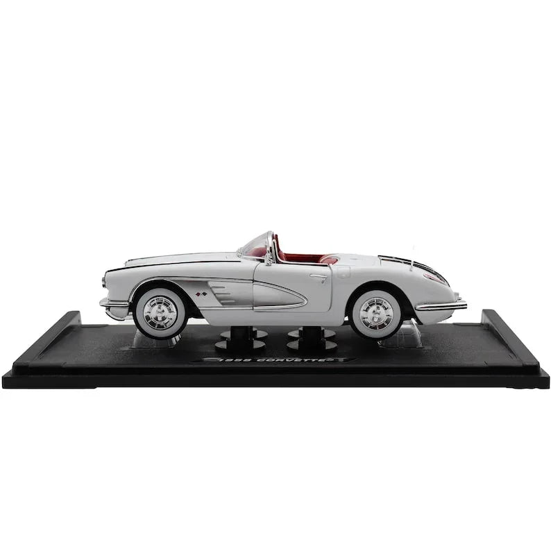 1958 Chevrolet Corvette White 1:18 Diecast Car Model - Jaiman Toys