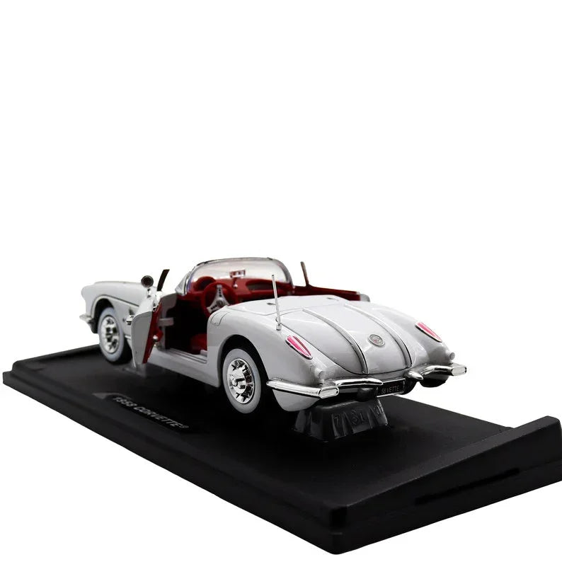 1958 Chevrolet Corvette White 1:18 Diecast Car Model - Jaiman Toys