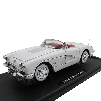 1958 Chevrolet Corvette White 1:18 Diecast Car Model - Jaiman Toys