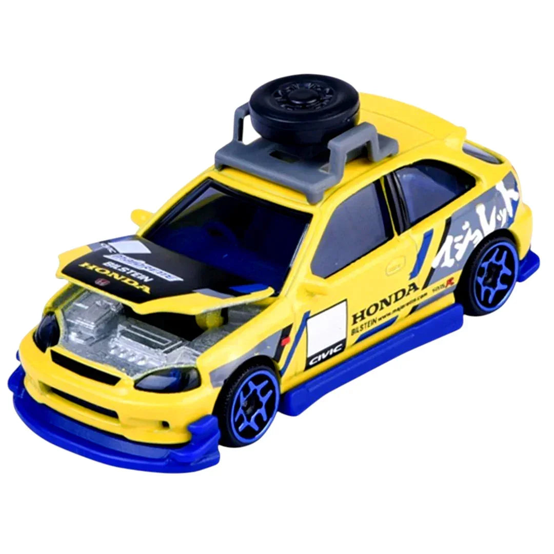 Majorette Honda Civic Type R EK9 1:64 Die-Cast Car | JDM Legends Series | Tuning Parts Inside | Metal Body with Moving Parts | 3+