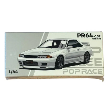 Pop Race PR64-157  GT-R R32 1:64 Die-Cast Model Car | White | JDM Collector Edition