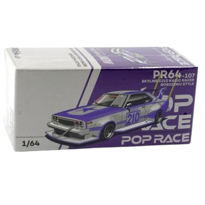 Pop Race PR64-107 Nissan Skyline C210 Kaido Racer Bosozoku Style 1:64 Die-Cast Model Car