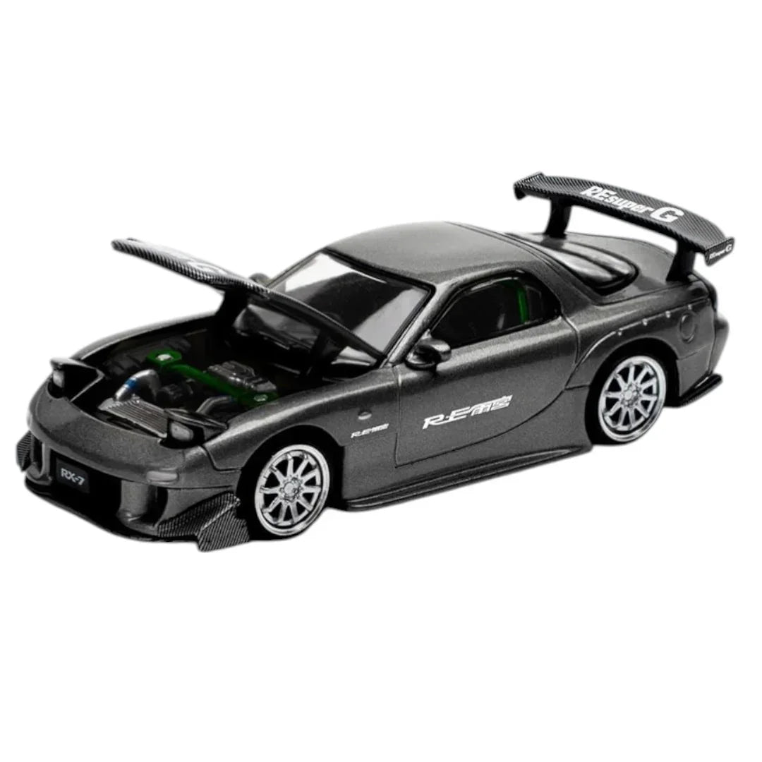 Pop Race PR64-255 Mazda RX-7 RE-Amemiya 1:64 Die-Cast Model Car – Opening Hood