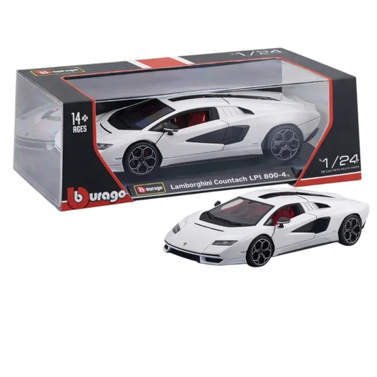 Bburago 1:24 Lamborghini Countach LPI 800-4 Die-Cast Model Car – White | Official Licensed Collectible