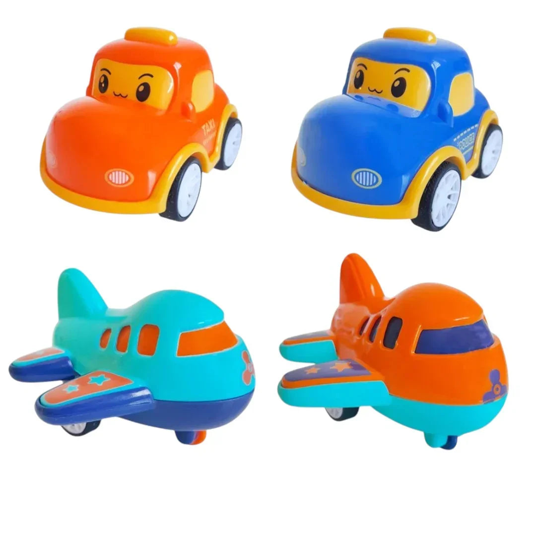Transporter Sound & Light Truck Toy for Kids – Car Carrier with Mini Cars & Airplanes | Pull Back Transport Fleet Toy  3+