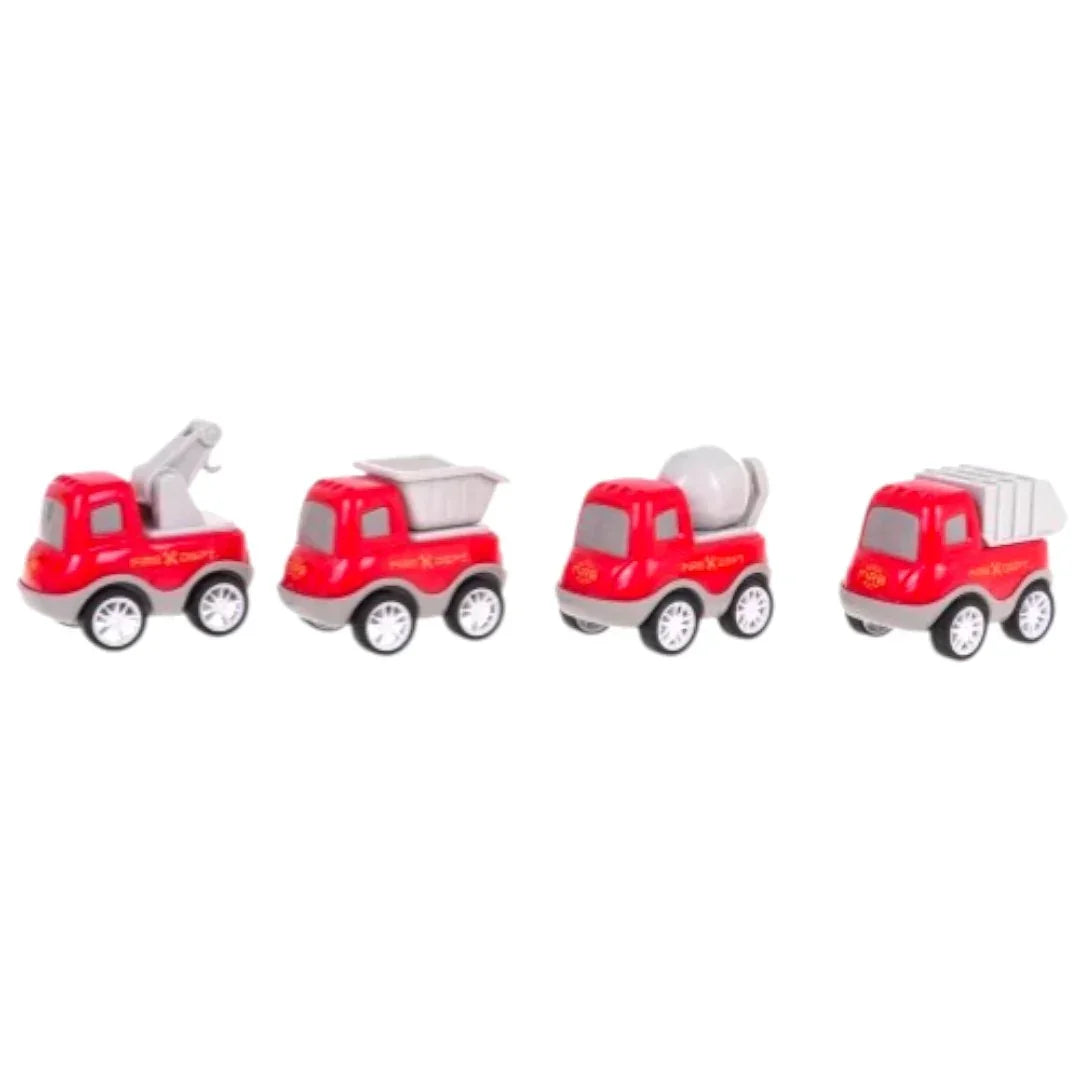 City Transporter Fire Truck Toy with Mini Construction Vehicles – Sound & Light Transport Truck | 6+ Ages