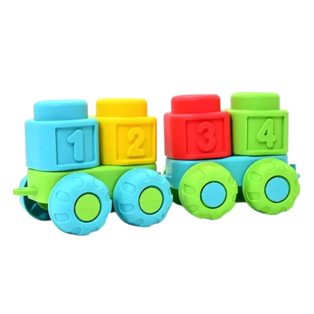 JDLT Soft Rubber Baby Building Blocks Set – 26 Pieces Educational Stacking Toys with Numbers, Shapes & Animals | 12+ Months