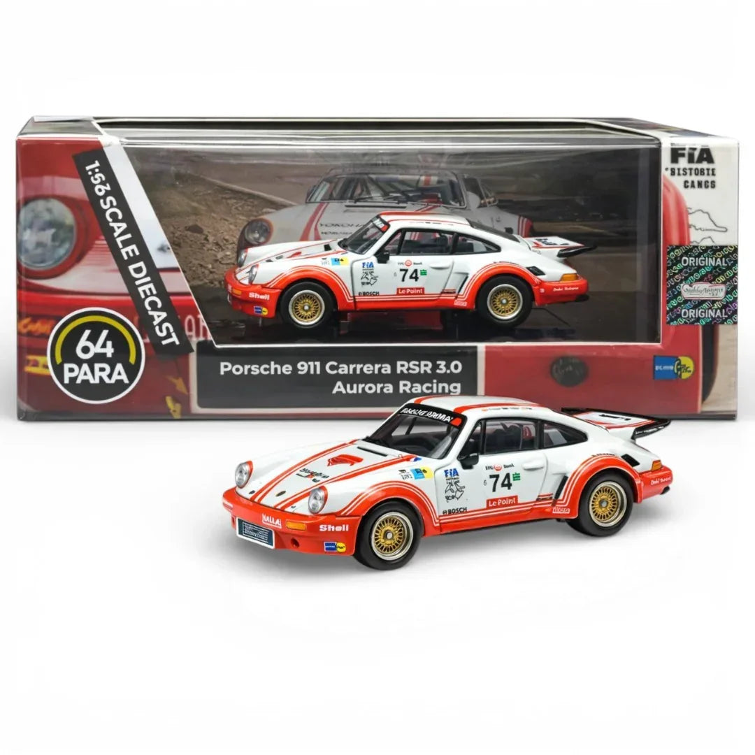PARA64 1:64 Porsche 911 Carrera RSR 3.0 Aurora Racing Diecast Model Car – Limited Edition Collectible