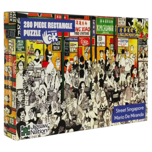 Jigsaw Nation 280 Piece Rectangle Puzzle – Street Singapore by Mario De Miranda