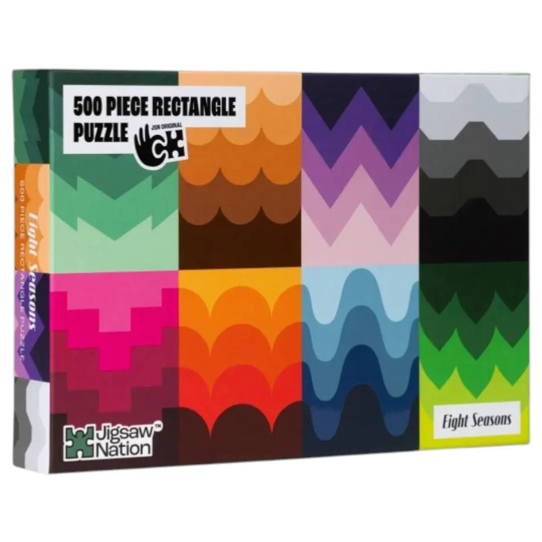 Jigsaw Nation 500 Piece Rectangle Puzzle – Eight Seasons | Colorful Abstract Art Puzzle for Teens & Adults