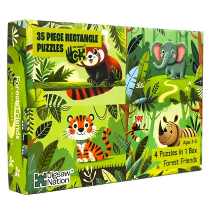 Jigsaw Nation Forest Friends 4-in-1 Puzzle Set | 35 Piece Animal Puzzles for Kids (Ages 3–5)