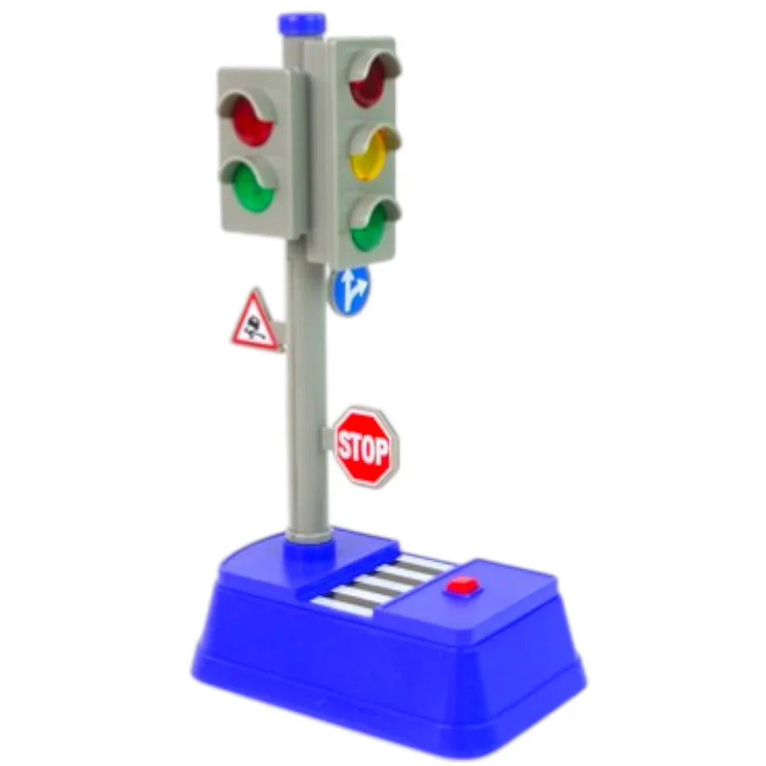 City Traffic Light with Road Signs – Educational Traffic Signal Toy for Kids