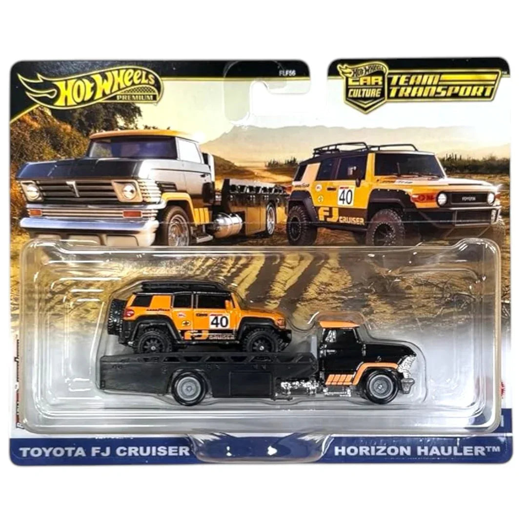 Hot Wheels Premium 1:64 Car Culture Team Transport – Toyota FJ Cruiser with Horizon Hauler