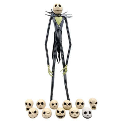 The Nightmare Before Christmas Deluxe Jack Skellington Action Figure with Interchangeable Heads 13 Inch – Tim Burton Collectible Figure